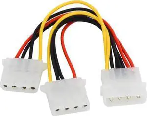 WRIARICH 18AWG 8 Inch Molex 4Pin LP4 Male to 2 Female Power Splitter Cable WRIARICH 18AWG 8 Inch Molex 4Pin LP4 Male to 2 Female Power Splitter Cable