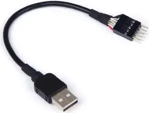 WRIARICH 7.87 Inch USB A Male to 9Pin Male Motherboard Internal Header Data Extension Cable WRIARICH 7.87 Inch USB A Male to 9Pin Male Motherboard Internal Header Data Extension Cable