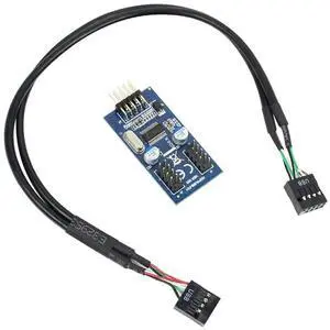 WRIARICH 60cm USB 2.0 9Pin Motherboard Header Splitter Cable | 1-to-2 Internal Hub Extension Adapter WRIARICH 60cm USB 2.0 9Pin Motherboard Header Splitter Cable | 1-to-2 Internal Hub Extension Adapter