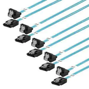 WRIARICH SATA-III Cable: 0.5M, 5 Pack Thin 90-Degree SATA Right-Angle Straight to Angled 6 Gbps Data Cable for Hard Drive, Computer, SDD, HDD, Blue (1.6FT) WRIARICH SATA-III Cable: 0.5M, 5 Pack Thin 90-Degree SATA Right-Angle Straight to Angled 6 Gbps Data Cable for Hard Drive, Computer, SDD, HDD, Blue (1.6FT)