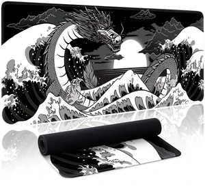 Wave Sea Dragon Gaming Mouse Pad Large Desk Mat Extended Black Keyboard Mouse Pad Gaming Mousepad with Non-Slip Base Stitched Edge Anime Mouse Mat Desk Pad 31.5 X 11.8 Mouse Pads for Desk Home Office Wave Sea Dragon Gaming Mouse Pad Large Desk Mat Extended Black Keyboard Mouse Pad Gaming Mousepad with Non-Slip Base Stitched Edge Anime Mouse Mat Desk Pad 31.5 X 11.8 Mouse Pads for Desk Home Office
