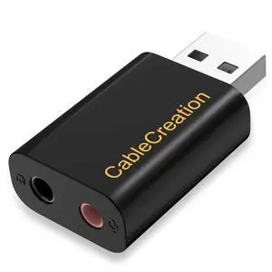 WRIARICH USB Audio Adapter with 3.5mm Jack, CableCreation USB External Stereo Sound Card with 3.5mm Earphone and Microphone for PS4, PS5, Windows, Mac, Linux, Plug and Play, Black WRIARICH USB Audio Adapter with 3.5mm Jack, CableCreation USB External Stereo Sound Card with 3.5mm Earphone and Microphone for PS4, PS5, Windows, Mac, Linux, Plug and Play, Black