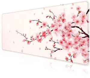 WRIARICH Large Mouse Pad, Desk Mat Computer Keyboard Pad Non-Slip Rubber Base Waterproof with Stitched Edges for Laptop Gaming, Office & Home 31.5 x 11.8 Inch (Cherry Blossom) WRIARICH Large Mouse Pad, Desk Mat Computer Keyboard Pad Non-Slip Rubber Base Waterproof with Stitched Edges for Laptop Gaming, Office & Home 31.5 x 11.8 Inch (Cherry Blossom)