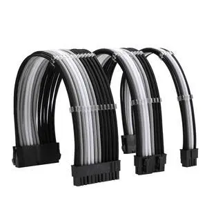 WRIARICH PSU Cable Extension Kit 18AWG Sleeved, 24 Pin ATX + 8 Pin EPS + Dual 8 Pin PCI-E, Custom PC Cable Extensions with Combs for Clean Cable Management & Gaming PC Build (Black Silver White) WRIARICH PSU Cable Extension Kit 18AWG Sleeved, 24 Pin ATX + 8 Pin EPS + Dual 8 Pin PCI-E, Custom PC Cable Extensions with Combs for Clean Cable Management & Gaming PC Build (Black Silver White)