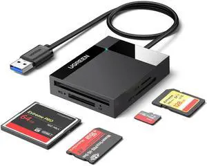 WRIARICH SD Card Reader USB 3.0 Card Hub Adapter 5Gbps Read 4 Cards Simultaneously CF, CFI, TF, SDXC, SDHC, SD, MMC, Micro SDXC, Micro SD, Micro SDHC, MS, UHS-I (Black) WRIARICH SD Card Reader USB 3.0 Card Hub Adapter 5Gbps Read 4 Cards Simultaneously CF, CFI, TF, SDXC, SDHC, SD, MMC, Micro SDXC, Micro SD, Micro SDHC, MS, UHS-I (Black)