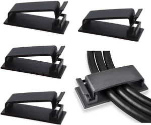 WRIARICH 50Pcs Self Adhesive Cable Management Clips, Cable Organizers Wire Clips Cord Holder for TV PC Ethernet Cable under Desk Home Office (Black) WRIARICH 50Pcs Self Adhesive Cable Management Clips, Cable Organizers Wire Clips Cord Holder for TV PC Ethernet Cable under Desk Home Office (Black)