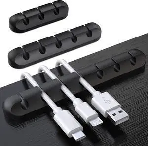 WRIARICH Cable Holder Clips, 3-Pack Cable Management Cord Organizer Clips Silicone Self Adhesive for Desktop USB Charging Cable Nightstand Power Cord Mouse Cable Wire PC Office Home WRIARICH Cable Holder Clips, 3-Pack Cable Management Cord Organizer Clips Silicone Self Adhesive for Desktop USB Charging Cable Nightstand Power Cord Mouse Cable Wire PC Office Home