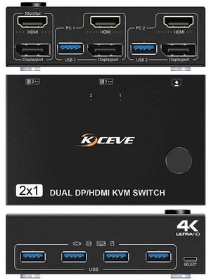 WRIARICH USB 3.0 HDMI DP KVM switcher supporting 4K@60Hz high-definition quality for keyboard, mouse and monitor WRIARICH USB 3.0 HDMI DP KVM switcher supporting 4K@60Hz high-definition quality for keyboard, mouse and monitor