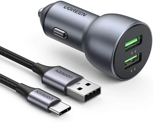 Vszerda USB Car Charger 36W Fast Charge - QC 3.0 Car Charger Adapter Alloy Body Compatible with iPhone 13/13 Mini/12Pro Max/SE/XR/X/XS/11, iPad 9, Samsung Galaxy S21/S20/S10+/Note 20 (Cable Included) Vszerda USB Car Charger 36W Fast Charge - QC 3.0 Car Charger Adapter Alloy Body Compatible with iPhone 13/13 Mini/12Pro Max/SE/XR/X/XS/11, iPad 9, Samsung Galaxy S21/S20/S10+/Note 20 (Cable Included)