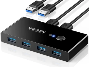 Vszerda USB 3.0 Switch Selector 2 Computers Share 4 USB Ports USB Switcher USB for PC Laptop Keyboard Mouse Printer Scanner One Button Switch Adapter with 2 Pack USB 3.0 Cables Vszerda USB 3.0 Switch Selector 2 Computers Share 4 USB Ports USB Switcher USB for PC Laptop Keyboard Mouse Printer Scanner One Button Switch Adapter with 2 Pack USB 3.0 Cables