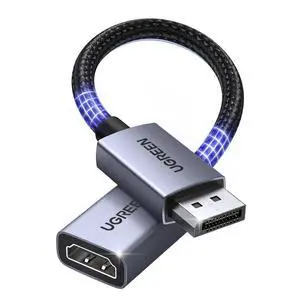 WRIARICH 4K DisplayPort to HDMI Adapter, Unidirectional DP 1.2 PC to HDMI 1.4 Converter Braided Cable Male to Female for Desktop, Projector, Monitor, Compatible with AMD, NVIDIA, Passive, 0.66FT WRIARICH 4K DisplayPort to HDMI Adapter, Unidirectional DP 1.2 PC to HDMI 1.4 Converter Braided Cable Male to Female for Desktop, Projector, Monitor, Compatible with AMD, NVIDIA, Passive, 0.66FT