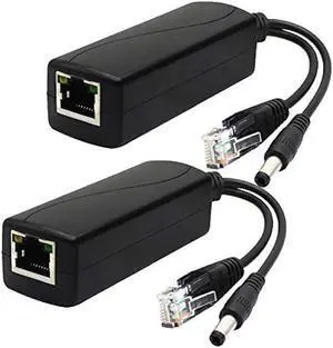 WRIARICH ANVISION 2-Pack Active 12V PoE Splitter Adapter, Plug 5.5mm x 2.5mm, IEEE 802.3af Compliant 10/100Mbps, for IP Camera AP Voip Phone and More WRIARICH ANVISION 2-Pack Active 12V PoE Splitter Adapter, Plug 5.5mm x 2.5mm, IEEE 802.3af Compliant 10/100Mbps, for IP Camera AP Voip Phone and More