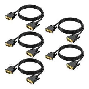 WRIARICH URELEGAN DVI to DVI Cable 6 Feet 5-Pack, DVI to DVI-D 24+1 Cable Male to Male Digital Video Monitor Cable for HDTV, Gaming, Monitor, Projector WRIARICH URELEGAN DVI to DVI Cable 6 Feet 5-Pack, DVI to DVI-D 24+1 Cable Male to Male Digital Video Monitor Cable for HDTV, Gaming, Monitor, Projector