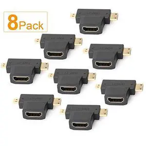 WRIARICH Micro HDMI to HDMI Adapter|HDMI to Mini HDMI Adapter|Micro HDMI to Mini HDMI Adapter,Mini and Micro HDMI to HDMI 2 in 1 T HDMI Coupler-8Pack WRIARICH Micro HDMI to HDMI Adapter|HDMI to Mini HDMI Adapter|Micro HDMI to Mini HDMI Adapter,Mini and Micro HDMI to HDMI 2 in 1 T HDMI Coupler-8Pack