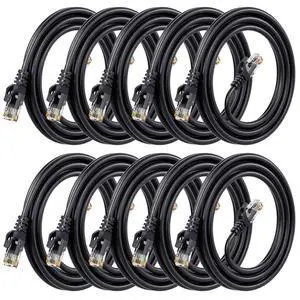 WRIARICH ANLINK Cat6 Ethernet Cable, 10-Pack 6ft in Black Color, Cat 6 Cable RJ45, LAN, 24AWG UTP, Network, Patch, Internet Cable (6 feet, 10 Pack) WRIARICH ANLINK Cat6 Ethernet Cable, 10-Pack 6ft in Black Color, Cat 6 Cable RJ45, LAN, 24AWG UTP, Network, Patch, Internet Cable (6 feet, 10 Pack)