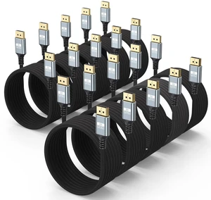 MOSIMLI DisplayPort Cables 1.4 10FT 10-Pack, 32.4Gbps DP Cable, 8K@60Hz/4K@120Hz/2K@240Hz, HDR, DSC 1.2, FreeSync, G-Sync, FEC, Compatible for Monitor, Computer, Laptop, Graphics Card, Docking Station MOSIMLI DisplayPort Cables 1.4 10FT 10-Pack, 32.4Gbps DP Cable, 8K@60Hz/4K@120Hz/2K@240Hz, HDR, DSC 1.2, FreeSync, G-Sync, FEC, Compatible for Monitor, Computer, Laptop, Graphics Card, Docking Station