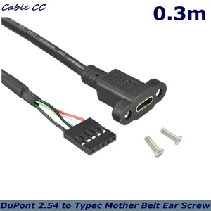 Vszerda DuPont 5-pin to Type-C Female With Ear Adapter Cable 2.54 Terminal Motherboard 5-pin USB 2.0 Chassis Data Cable Vszerda DuPont 5-pin to Type-C Female With Ear Adapter Cable 2.54 Terminal Motherboard 5-pin USB 2.0 Chassis Data Cable