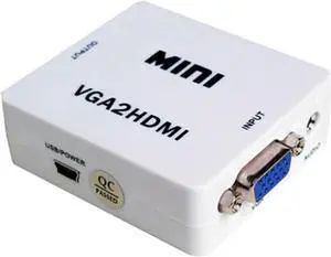 WRIARICH VGA to HDMI Converter with 3.5mm Audio Port, Full HD 1080P 1920x1080 Output, Analog VGA Digital HDMI Adapter for PC Laptop Monitor HDTV Projector WRIARICH VGA to HDMI Converter with 3.5mm Audio Port, Full HD 1080P 1920x1080 Output, Analog VGA Digital HDMI Adapter for PC Laptop Monitor HDTV Projector