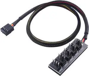 WRIARICH 1-to-5 Port PWM Fan Hub, PC Case Fan Connector Adapter with 16 Inch Cable WRIARICH 1-to-5 Port PWM Fan Hub, PC Case Fan Connector Adapter with 16 Inch Cable