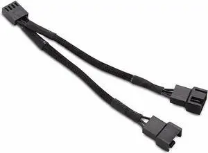 WRIARICH 6 Inch Sleeved Black Mesh 4-Pin PWM Fan Splitter Cable, 1 to 2 Motherboard Fan Power Adapter Hub WRIARICH 6 Inch Sleeved Black Mesh 4-Pin PWM Fan Splitter Cable, 1 to 2 Motherboard Fan Power Adapter Hub