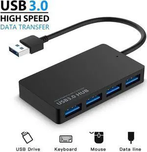 WRIARICH 4-Port USB 3.0 Hub Splitter, 5Gbps Super Speed USB Extension Adapter for Laptops, Desktops PC, Portable Computer Accessory WRIARICH 4-Port USB 3.0 Hub Splitter, 5Gbps Super Speed USB Extension Adapter for Laptops, Desktops PC, Portable Computer Accessory
