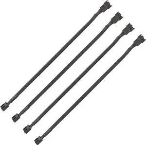 WRIARICH 4 Pack 10.5 Inch Nylon Braided PWM Fan Extension Cable, 3/4 Pin for ATX Case Cooling Fans WRIARICH 4 Pack 10.5 Inch Nylon Braided PWM Fan Extension Cable, 3/4 Pin for ATX Case Cooling Fans