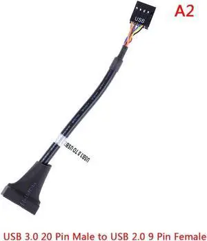 WRIARICH USB3.0 19/20Pin Male Mainboard Header to USB2.0 9Pin Female Adapter Cable for PC Internal Conversion WRIARICH USB3.0 19/20Pin Male Mainboard Header to USB2.0 9Pin Female Adapter Cable for PC Internal Conversion
