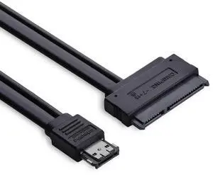 WRIARICH 50cm Power eSATA to 22Pin SATA Extension Cable, 5V/12V Powered eSATA Cable for 2.5/3.5 Inch HDD SSD WRIARICH 50cm Power eSATA to 22Pin SATA Extension Cable, 5V/12V Powered eSATA Cable for 2.5/3.5 Inch HDD SSD
