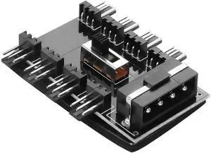 WRIARICH 1-to-8 Ports 12V 3-Pin Chassis Fan Splitter Hub, IDE 4-Pin Powered PC Cooling Fan Controller for Desktop Motherboard WRIARICH 1-to-8 Ports 12V 3-Pin Chassis Fan Splitter Hub, IDE 4-Pin Powered PC Cooling Fan Controller for Desktop Motherboard