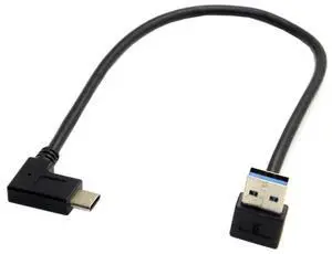 WRIARICH 30cm Upward 90 Degree USB-C Female to USB3.1 Type-A Male Reversible Data Cable | 5Gbps High Speed Cord for Smartphones & Tablets WRIARICH 30cm Upward 90 Degree USB-C Female to USB3.1 Type-A Male Reversible Data Cable | 5Gbps High Speed Cord for Smartphones & Tablets