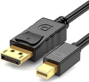 WRIARICH 6FT Mini DisplayPort to DisplayPort Cable, Thunderbolt Compatible Mini DP Male to DP Male Cord, Gold-Plated, Supports 4K@60Hz 2K@144Hz, Black for MacBook Surface Gaming Monitor PC WRIARICH 6FT Mini DisplayPort to DisplayPort Cable, Thunderbolt Compatible Mini DP Male to DP Male Cord, Gold-Plated, Supports 4K@60Hz 2K@144Hz, Black for MacBook Surface Gaming Monitor PC