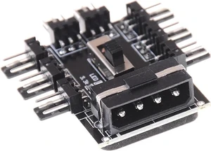 WRIARICH 8-Way PC Fan Speed Controller, Molex Powered 1 to 8 Fan Hub with 7V/12V Switch, PCB Adapter for 3/4 Pin Case Fans WRIARICH 8-Way PC Fan Speed Controller, Molex Powered 1 to 8 Fan Hub with 7V/12V Switch, PCB Adapter for 3/4 Pin Case Fans