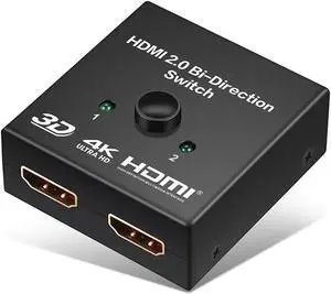 WRIARICH Bi-Directional HDMI 2.0 Switch 2 in 1 Out /1 in 2 Out, HDCP 2.2 Passthrough HDMI Switcher Supports 4K 2K@60Hz UHD & 3D Video WRIARICH Bi-Directional HDMI 2.0 Switch 2 in 1 Out /1 in 2 Out, HDCP 2.2 Passthrough HDMI Switcher Supports 4K 2K@60Hz UHD & 3D Video