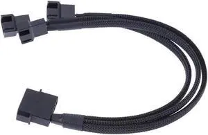 WRIARICH 10 Inch Black Sleeved Molex IDE to 3-Port Fan Splitter Cable, 1 to 3 3/4 Pin PWM Fan Power Adapter, 12V DC Only WRIARICH 10 Inch Black Sleeved Molex IDE to 3-Port Fan Splitter Cable, 1 to 3 3/4 Pin PWM Fan Power Adapter, 12V DC Only