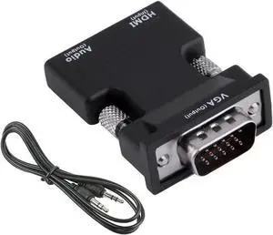 WRIARICH 1080P HDMI Female to VGA Male Converter Adapter with 3.5mm Stereo Audio Jack, Portable HDMI to VGA Dongle Compatible with Laptop, PC, PS3, Xbox, STB, Blu-ray Player, DVD & TV Stick WRIARICH 1080P HDMI Female to VGA Male Converter Adapter with 3.5mm Stereo Audio Jack, Portable HDMI to VGA Dongle Compatible with Laptop, PC, PS3, Xbox, STB, Blu-ray Player, DVD & TV Stick