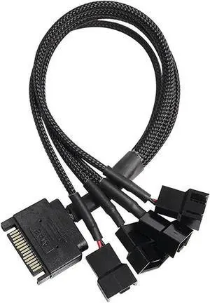 WRIARICH ATA to 3 Pin 4 Pin Fan Sleeved Power Splitter Cable Adapter,15Pin SATA to 4 x TX3 / TX4 (PWM) 12V PC Case Fan Cooler Y Splitter Power Extension Cord - 10 Inch,Black WRIARICH ATA to 3 Pin 4 Pin Fan Sleeved Power Splitter Cable Adapter,15Pin SATA to 4 x TX3 / TX4 (PWM) 12V PC Case Fan Cooler Y Splitter Power Extension Cord - 10 Inch,Black