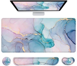 WRIARICH Desk Mat Mouse Pad with Wrist Rest 4-in-1 Large Mouse Pads for Desk Ergonomic Mouse Pad and Keyboard Wrist Rest Gaming Keyboard Mat for Office Home WRIARICH Desk Mat Mouse Pad with Wrist Rest 4-in-1 Large Mouse Pads for Desk Ergonomic Mouse Pad and Keyboard Wrist Rest Gaming Keyboard Mat for Office Home