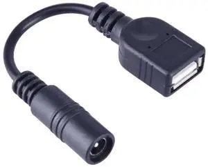 WRIARICH 15cm Black DC 5.5×2.1mm Female to USB A Female Dual Power Adapter Cable for Laptop Power Supply WRIARICH 15cm Black DC 5.5×2.1mm Female to USB A Female Dual Power Adapter Cable for Laptop Power Supply