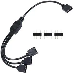 WRIARICH 5V 3Pin ARGB 1 to 3 Splitter Cable, Addressable RGB Extension Cord for PC Chassis CPU Cooler ARGB Fans WRIARICH 5V 3Pin ARGB 1 to 3 Splitter Cable, Addressable RGB Extension Cord for PC Chassis CPU Cooler ARGB Fans