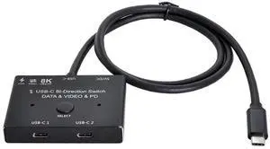 WRIARICH Bi-Directional USB-C MST Switch Hub, 8K@30Hz Video, 100W PD Charging, 10Gbps Data, 1-In-2-Out WRIARICH Bi-Directional USB-C MST Switch Hub, 8K@30Hz Video, 100W PD Charging, 10Gbps Data, 1-In-2-Out