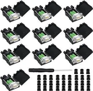 WRIARICH 10 Pack White DB9 Male RS232 Breakout Board with Housing, Solder-Free D-SUB 9Pin Serial Port to Terminal Block Wiring Adapter Module WRIARICH 10 Pack White DB9 Male RS232 Breakout Board with Housing, Solder-Free D-SUB 9Pin Serial Port to Terminal Block Wiring Adapter Module