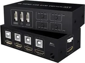 WRIARICH 4-Port 4-In-1-Out HDMI KVM Switch, 4K@60Hz, 4 PCs Share One Monitor, Keyboard & Mouse, Compatible with Laptops, PC, PS4, Xbox, HDTV WRIARICH 4-Port 4-In-1-Out HDMI KVM Switch, 4K@60Hz, 4 PCs Share One Monitor, Keyboard & Mouse, Compatible with Laptops, PC, PS4, Xbox, HDTV
