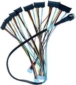 WRIARICH PCIe 5.0 MCIO 74Pin x8 to 8×29Pin Splitter Cable with 4 Molex Big 4-Pin Power, 100cm Server Storage Cable WRIARICH PCIe 5.0 MCIO 74Pin x8 to 8×29Pin Splitter Cable with 4 Molex Big 4-Pin Power, 100cm Server Storage Cable