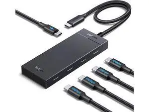 WRIARICH Powered 100W 10Gbps USB C Hub - 5 in 1 Adapter with 4 USB-C, 100W PD Ports for MacBook/Air, iPad Pro, iPhone, Surface, Laptops and More WRIARICH Powered 100W 10Gbps USB C Hub - 5 in 1 Adapter with 4 USB-C, 100W PD Ports for MacBook/Air, iPad Pro, iPhone, Surface, Laptops and More