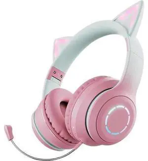 WRIARICH Cat Ear RGB Headphones: Bluetooth 5.3, 40mm Bass, Foldable, Mic & TF Playback, Gift for Girls/Kids WRIARICH Cat Ear RGB Headphones: Bluetooth 5.3, 40mm Bass, Foldable, Mic & TF Playback, Gift for Girls/Kids