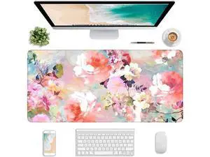 WRIARICH Extended Gaming Mouse Pad XXL Large Desk Pad 30 x 14 Inch Big Computer Keyboard Mousepad Waterproof Mouse Mat with Stitched Edges and Non-Slip Base for Women Office Gaming Flower WRIARICH Extended Gaming Mouse Pad XXL Large Desk Pad 30 x 14 Inch Big Computer Keyboard Mousepad Waterproof Mouse Mat with Stitched Edges and Non-Slip Base for Women Office Gaming Flower