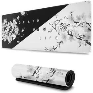 WRIARICH Black and White Cherry Blossom Gaming Mouse Pad XL Extended Large Mouse Mat Desk Pad Stitched Edges Mousepad Long Nonslip Rubber Base Mice Pad 31.5 X 11.8 Inch WRIARICH Black and White Cherry Blossom Gaming Mouse Pad XL Extended Large Mouse Mat Desk Pad Stitched Edges Mousepad Long Nonslip Rubber Base Mice Pad 31.5 X 11.8 Inch