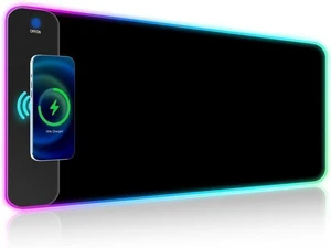 WRIARICH XL LED Gaming Mouse Pad with 15W Wireless Charging - 10 Light Modes - Non-Slip Rubber Base - Ideal for Gaming MacBook PC Laptop Desk black WRIARICH XL LED Gaming Mouse Pad with 15W Wireless Charging - 10 Light Modes - Non-Slip Rubber Base - Ideal for Gaming MacBook PC Laptop Desk black