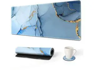 WRIARICH Extended Gaming Mouse Pad XL Large Keyboard Mouse Mat Desk Pad with Stitched Edges Durable Non-Slip Base Mousepad for Home Office Work 35x15.7inch Blue Marble WRIARICH Extended Gaming Mouse Pad XL Large Keyboard Mouse Mat Desk Pad with Stitched Edges Durable Non-Slip Base Mousepad for Home Office Work 35x15.7inch Blue Marble