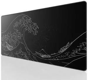 WRIARICH Large Gaming Mouse Pad with Stitched Edges, Extended Mousepad with Superior Micro-Weave Cloth, Non-Slip Base, Water Resist Keyboard Pad for Gamer, Office & Home, 31.5x15.7in, Kanagawa Wave WRIARICH Large Gaming Mouse Pad with Stitched Edges, Extended Mousepad with Superior Micro-Weave Cloth, Non-Slip Base, Water Resist Keyboard Pad for Gamer, Office & Home, 31.5x15.7in, Kanagawa Wave